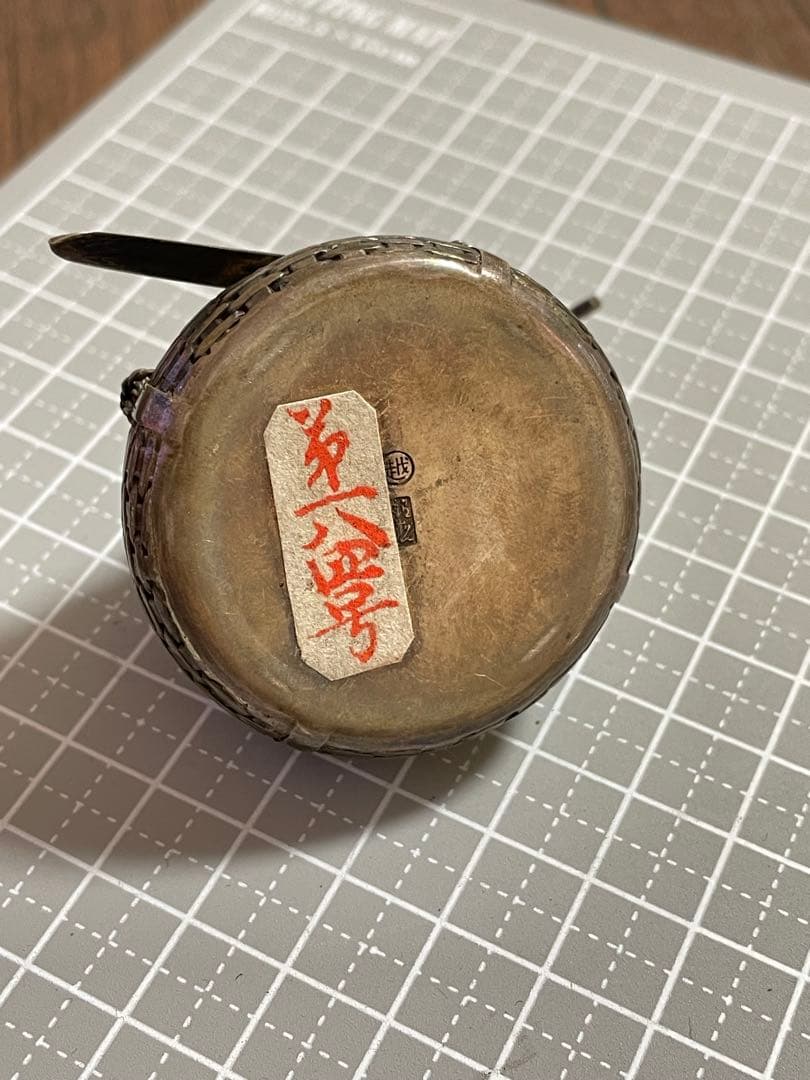 宝蔵】時代物 金工 銀製 鵜籠形 鵜飼 魚籠 鵜篭形 楊枝入れ 銀