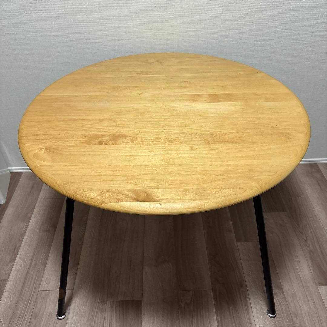 h*d様 モモナチュラル円形木製ダイニングテーブル95cm