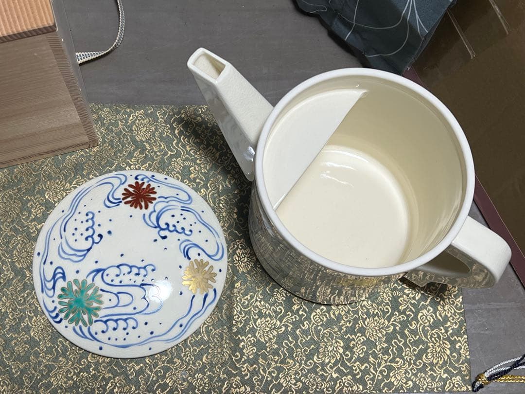 仁清写海松波の絵 水注 橋本紫雲造 水次