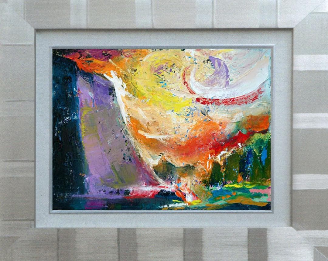 油絵 菅家令子 絵 絵画 インテリア uF6-111309 風景 朝陽 夕陽