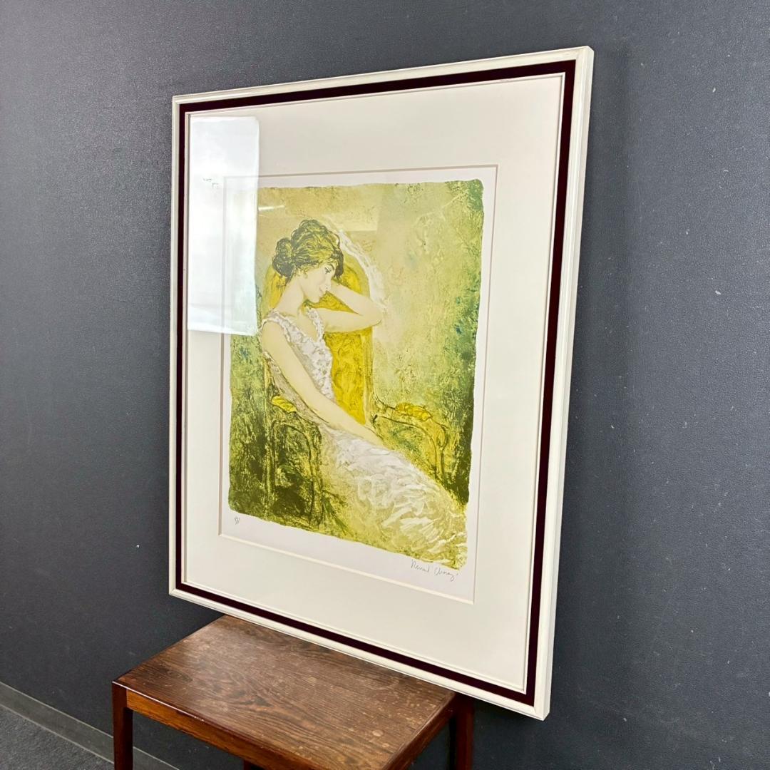 ベルナール・シャロワ「瞑想」リトグラフ 直筆サイン入り 真正証明書有