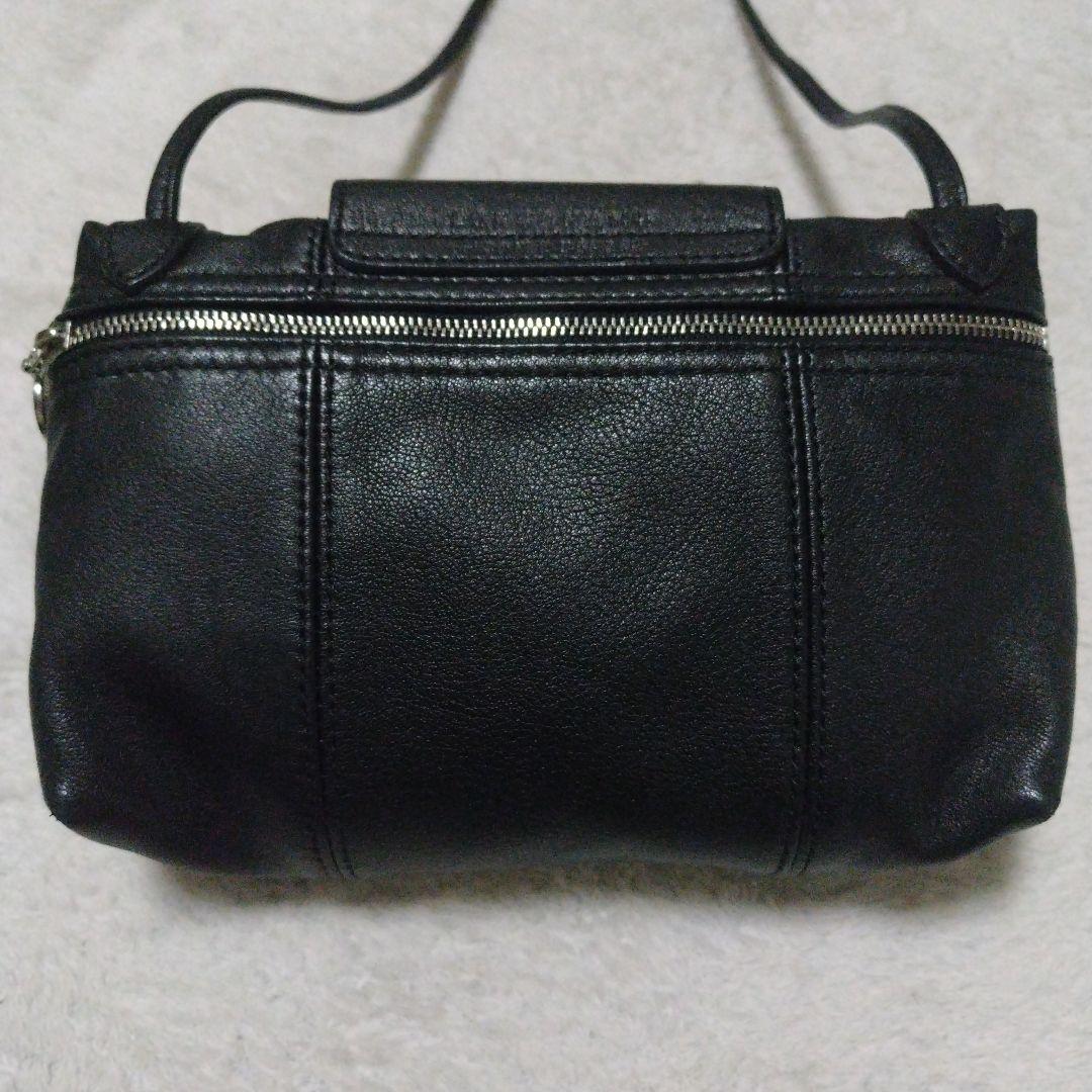 【美品】LONGCHAMP CUIR ミニバッグ ショルダーバッグ ブラック