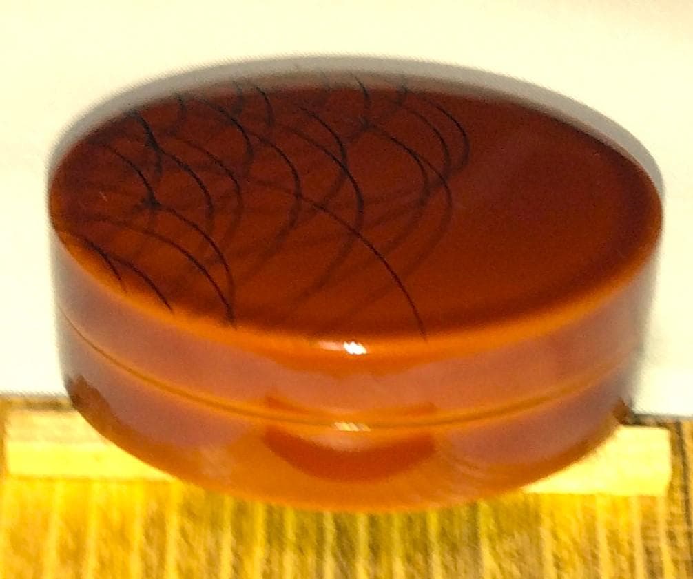 茶道具　加賀山中塗蒔絵師　細川司光作　溜塗野分蒔絵香合　超美品！！