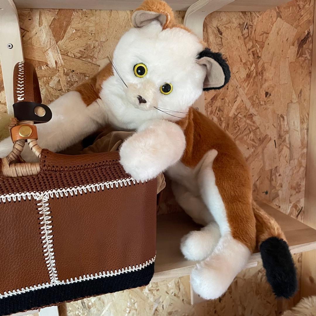 激レア 童心 DOUSIN リアル三毛猫 特大 ぬいぐるみ レトロ