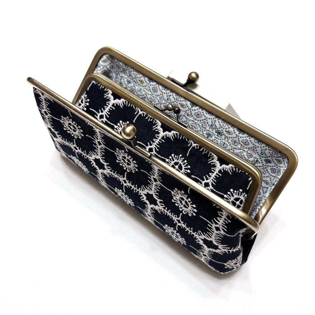 お取り置き⭐️ミナペルホネン　ハンドメイド　がま口　親子長財布　ribbon