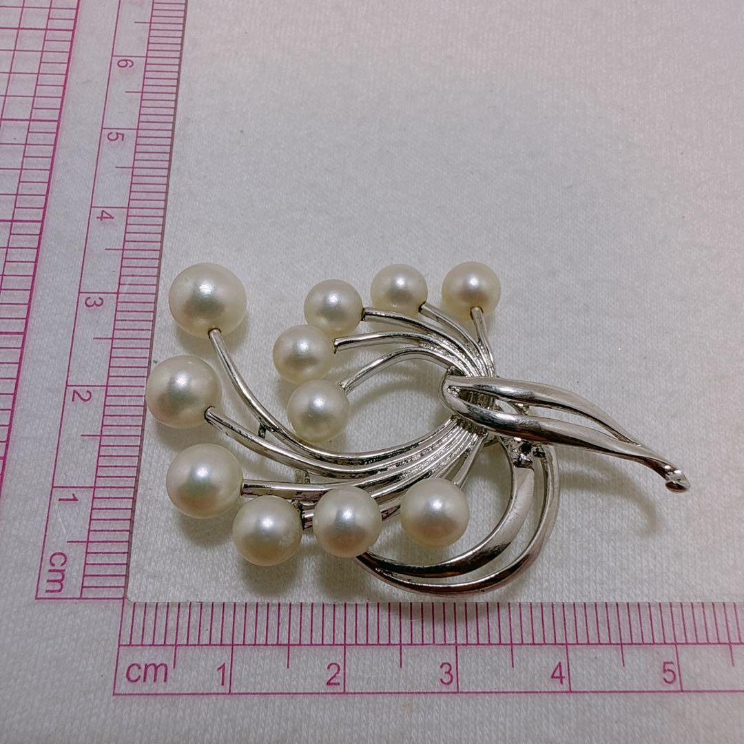 MIKIMOTO シルバーアクセ あこや真珠 本真珠 ミキモト ピンブローチ