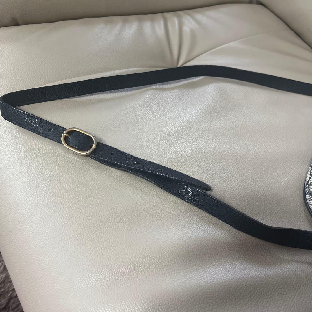 【美品】オールドグッチ シェリーライン GG柄 ショルダーバッグ ネイビー