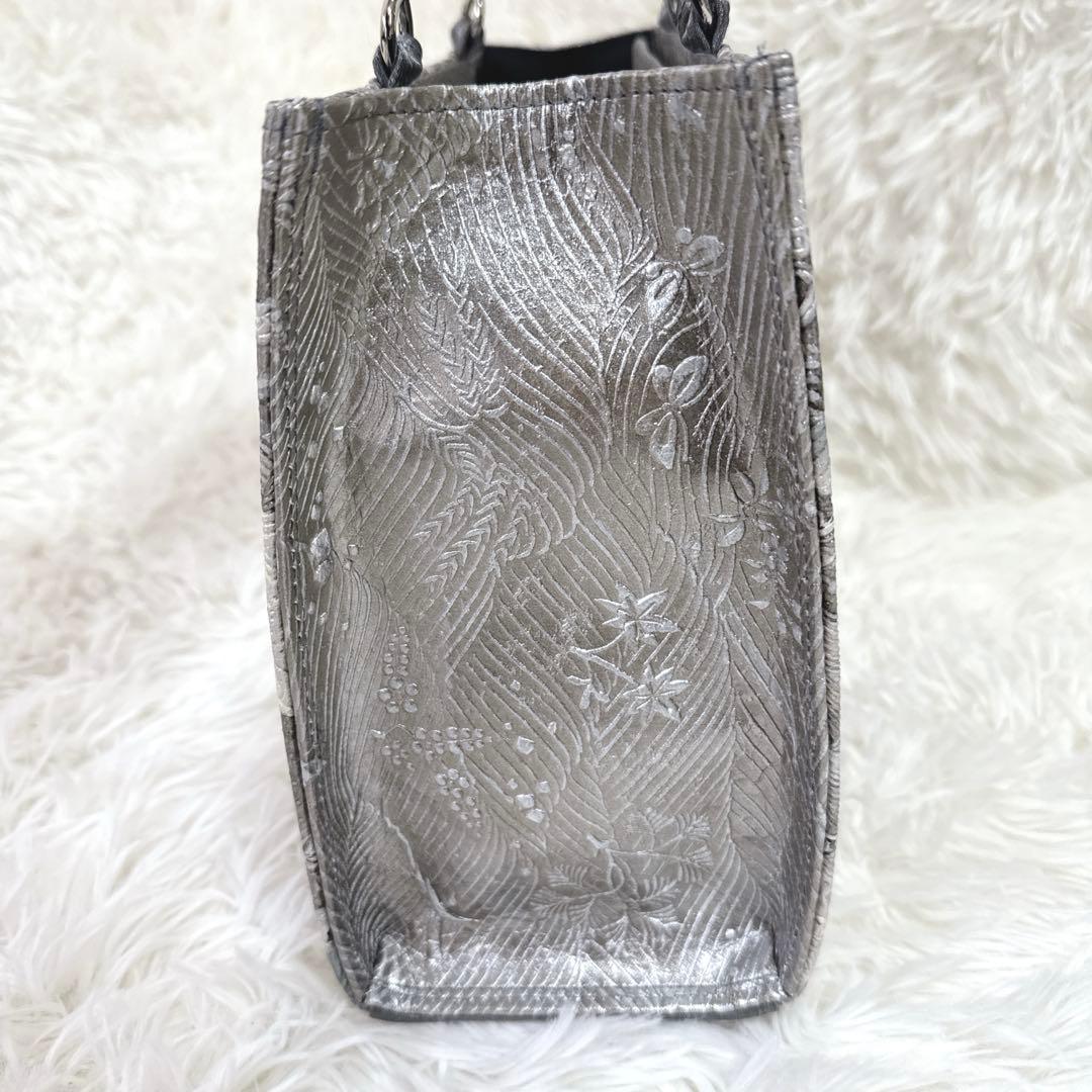 ◆エリス◆シルバー　和柄　和装　高級ハンドバッグ