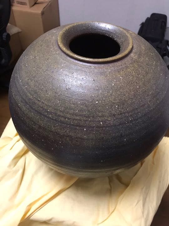 矢部篤郎作備前焼花瓶