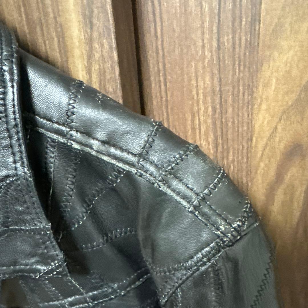 HIDEAWAYS NICOLE ラムレザー パッチワークジャケット