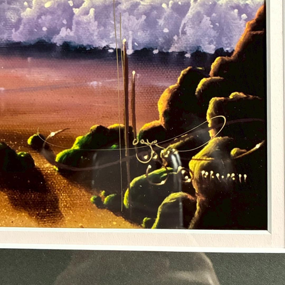 美品 ジョン・アルホーグ「サンライズイン～」ミクスドメディア ダイヤ