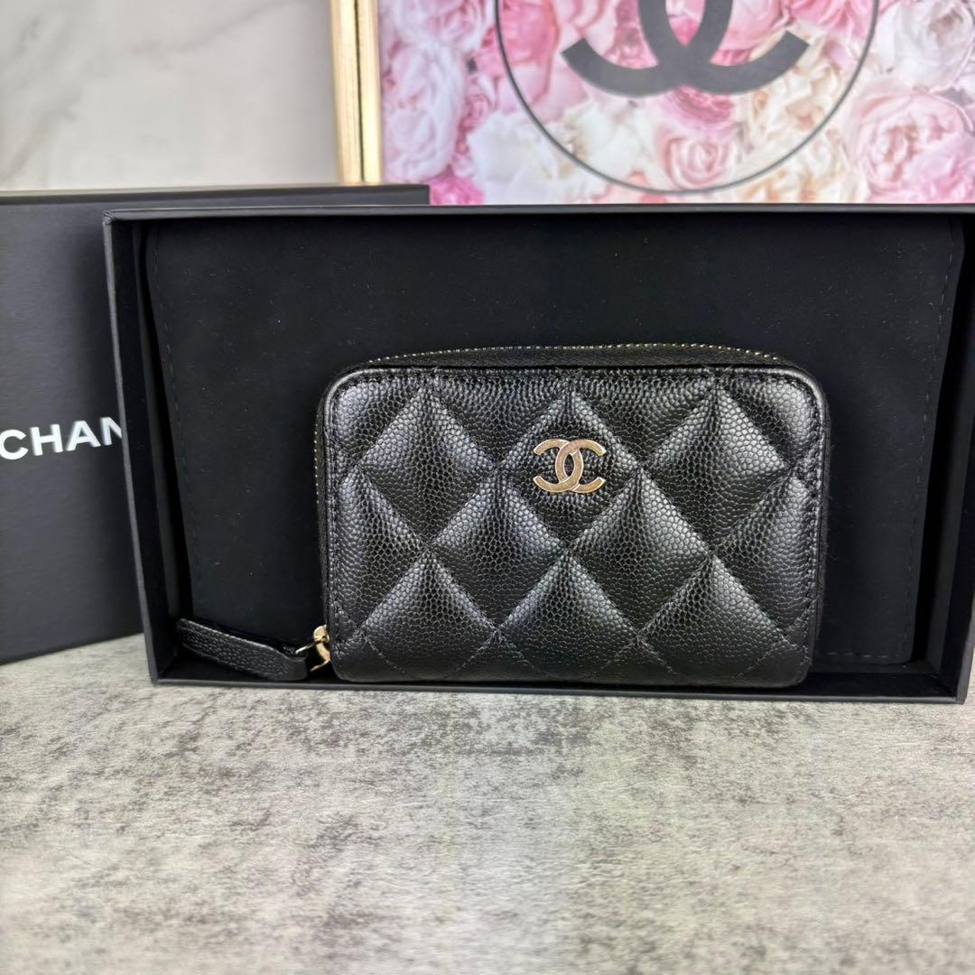 CHANEL キャビアスキン　マトラッセ　ケース　カードケース