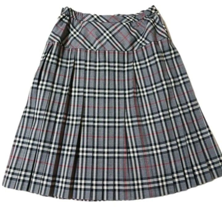 BURBERRYS バーバリーズ◆プリーツスカート◆13　XL◆グレー　チェック