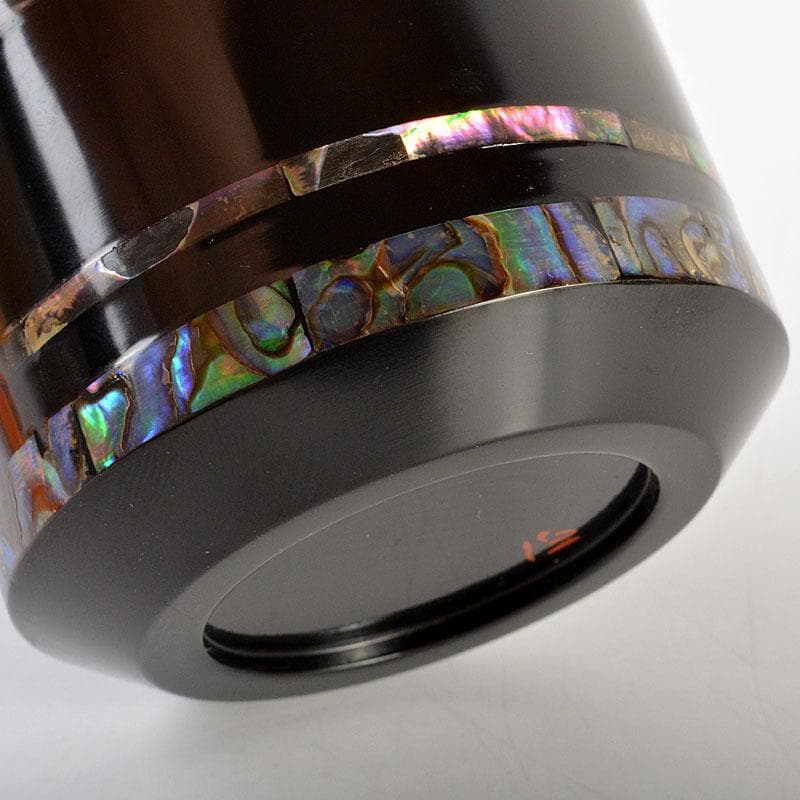 茶道具　小坂公一作　黒漆塗　青貝張　雪吹棗　共布共箱　V　6734