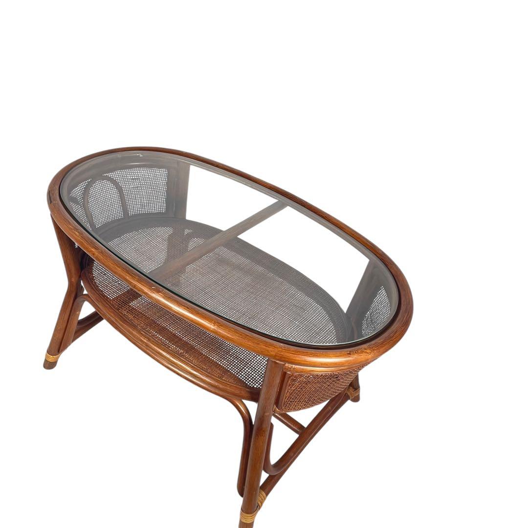 HR426 【レアデザイン】籐 ラタン サイドテーブル センターテーブル