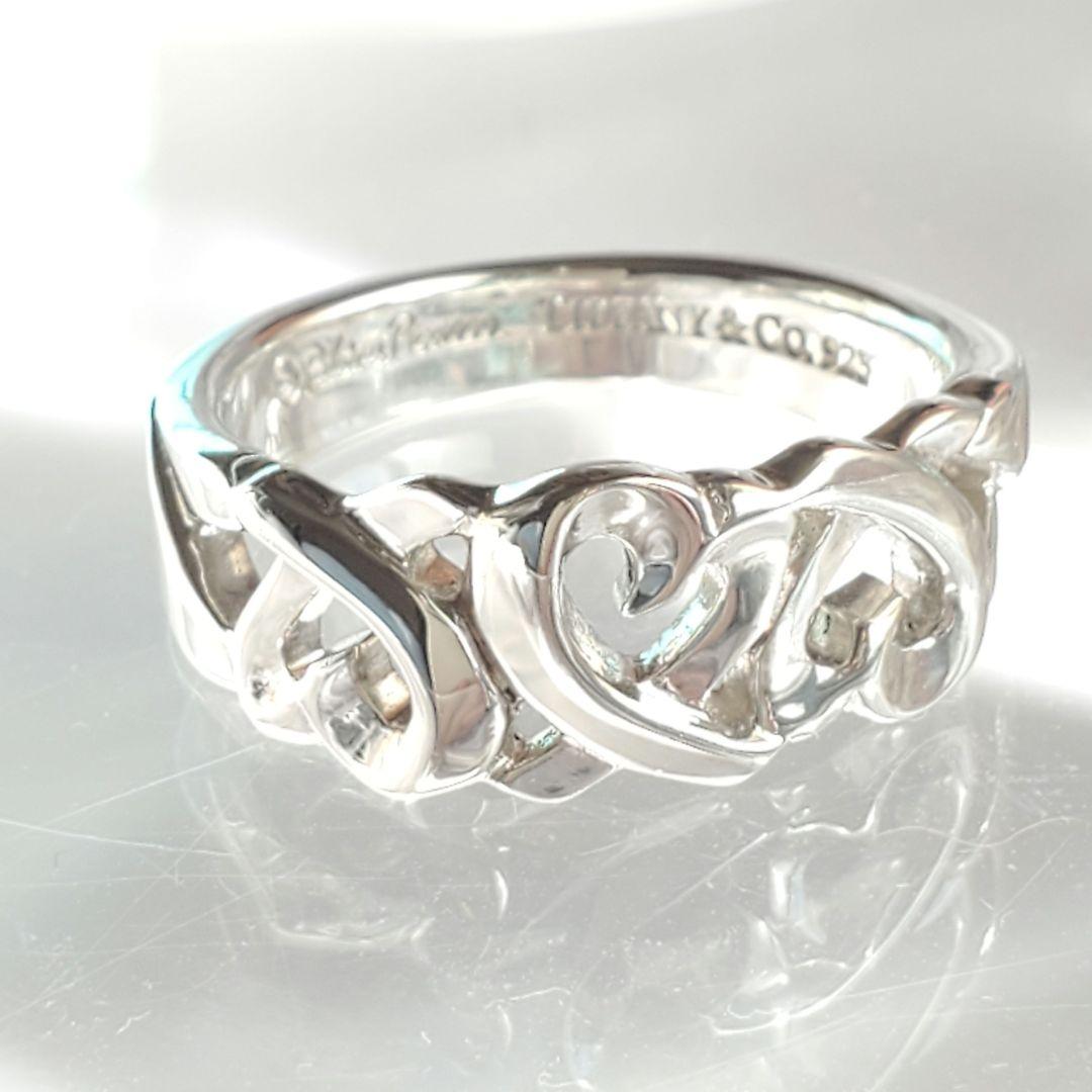 【17号☆美品】ティファニー トリプルラビングハートリング a023