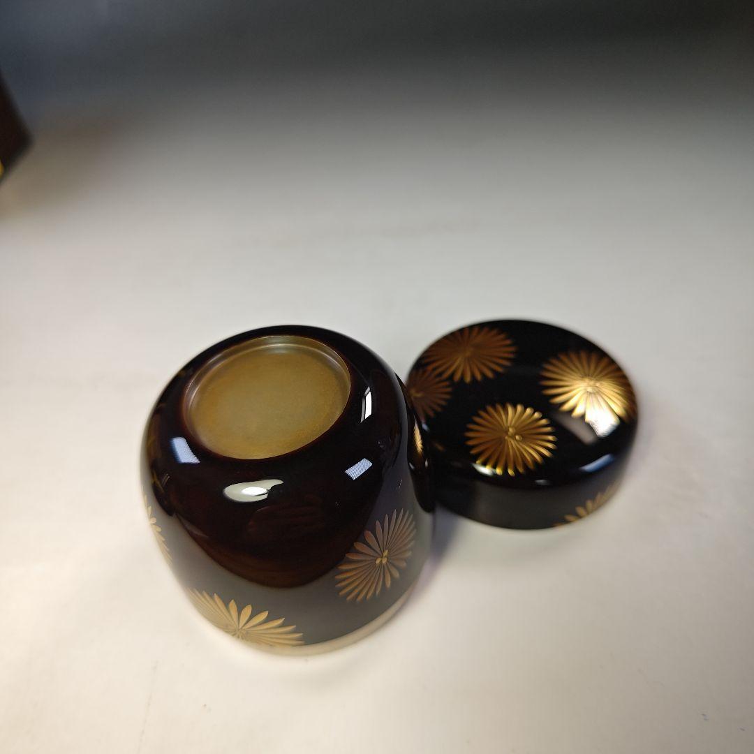 イ806 棗『村田宗覚作』『而妙斎 花押 極箱 唐松蒔絵 内