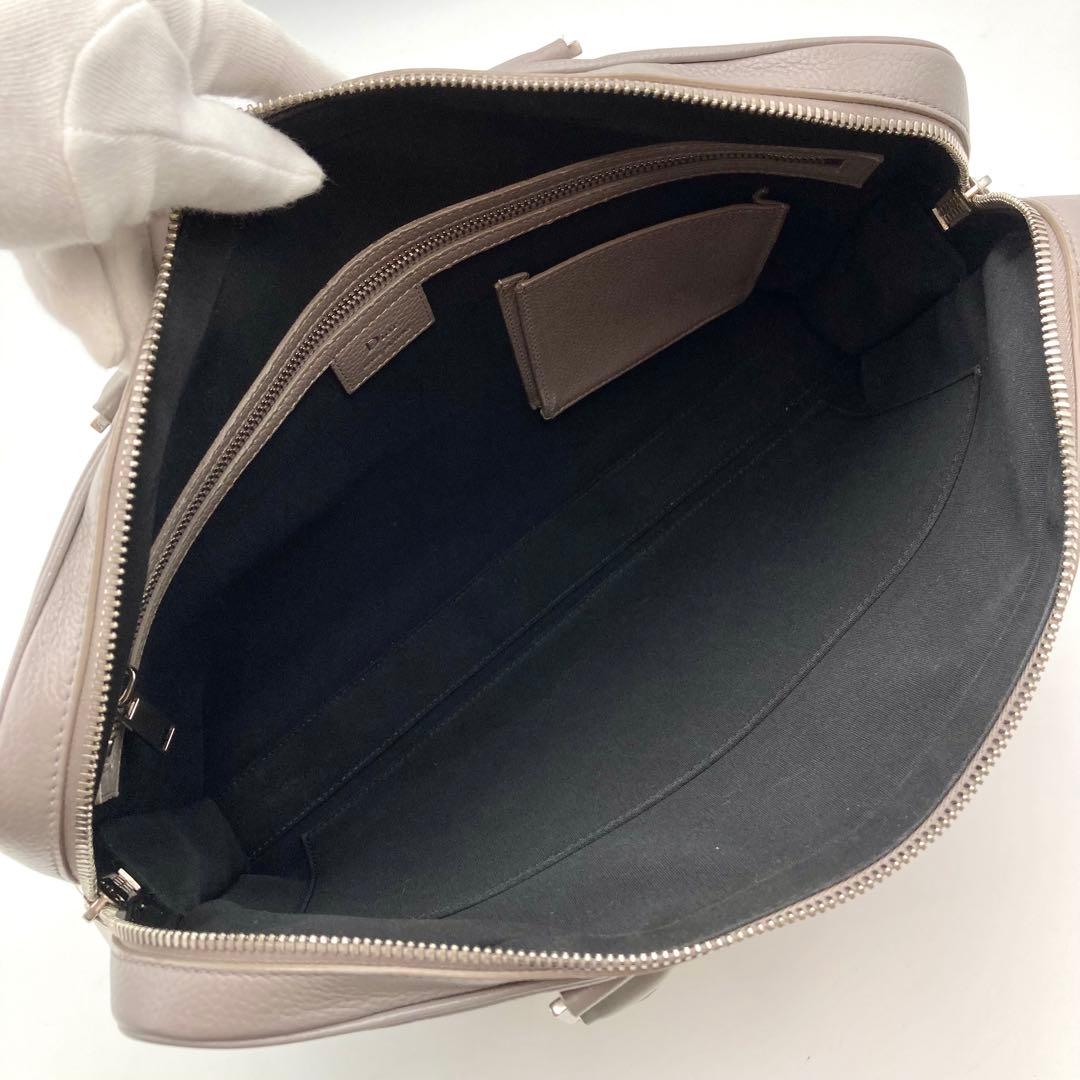 ち✨ Dior HOMME アトリエ ビジネスバッグ 本革 グレー ロゴ