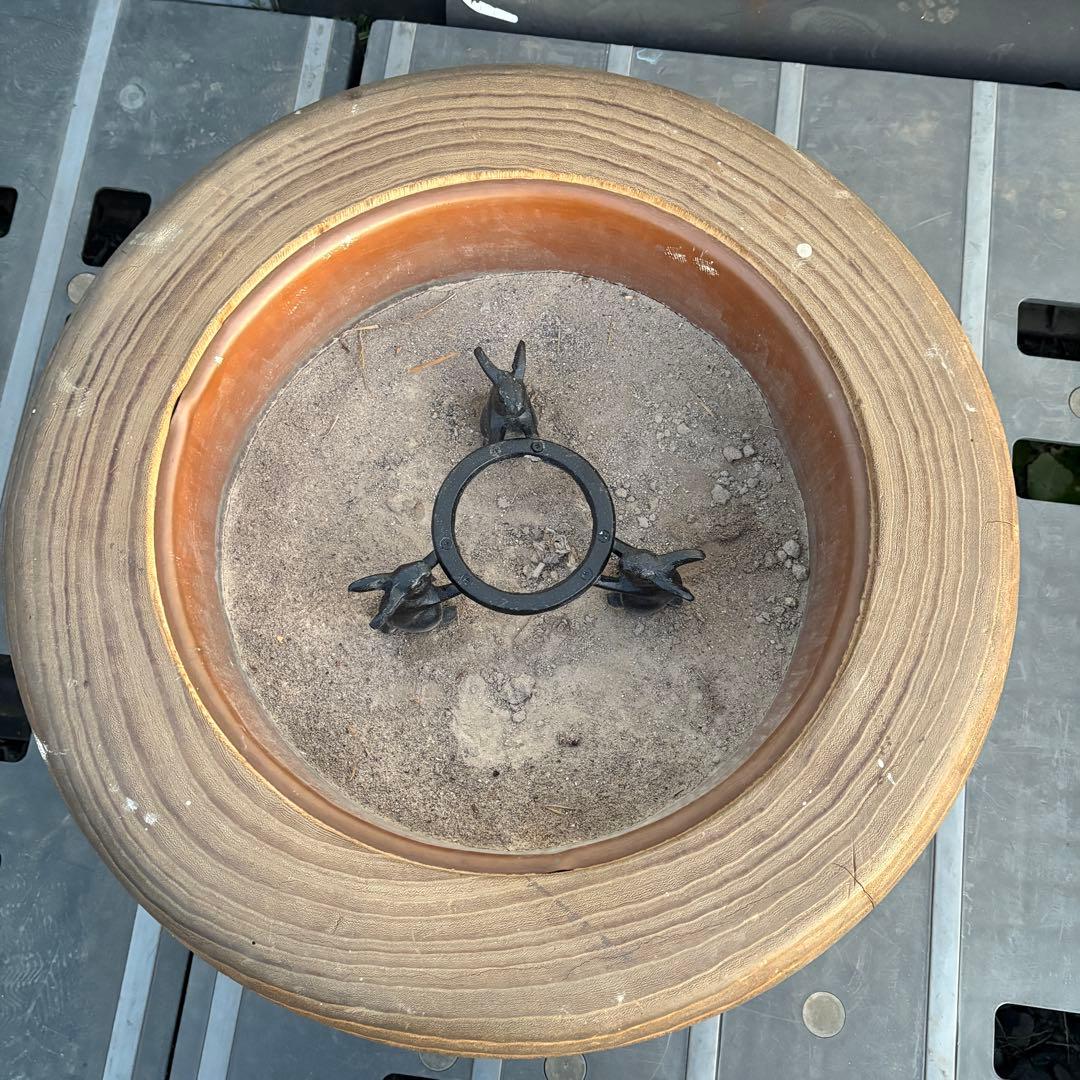 火鉢 うさぎ五徳付 手炙り 木製 工芸品 古道具 レトロ アンティーク 古民具