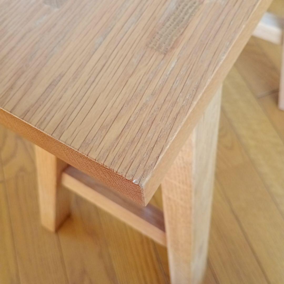 【お値下げ中】無印良品の無垢材ベンチ・小　オーク材　木製　サイドテーブル