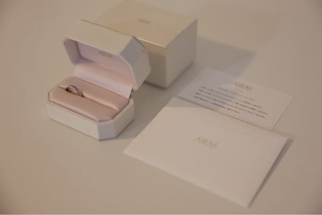【AHKAH 】プラチナリング 7.5号 結婚指輪 証明書付き