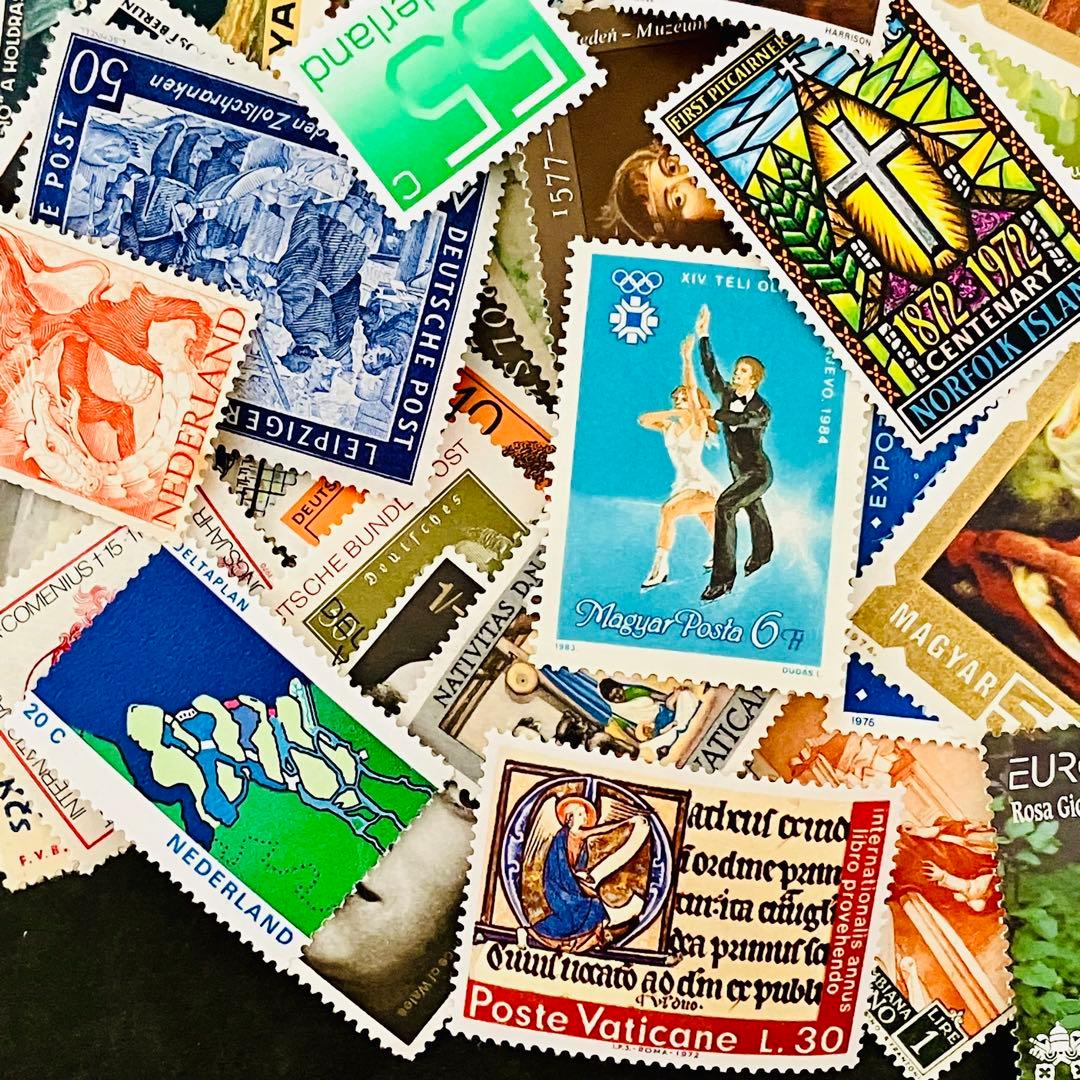 海外 外国切手 ヨーロッパ 未使用 100枚セット ヴィンテージ - メルカリ