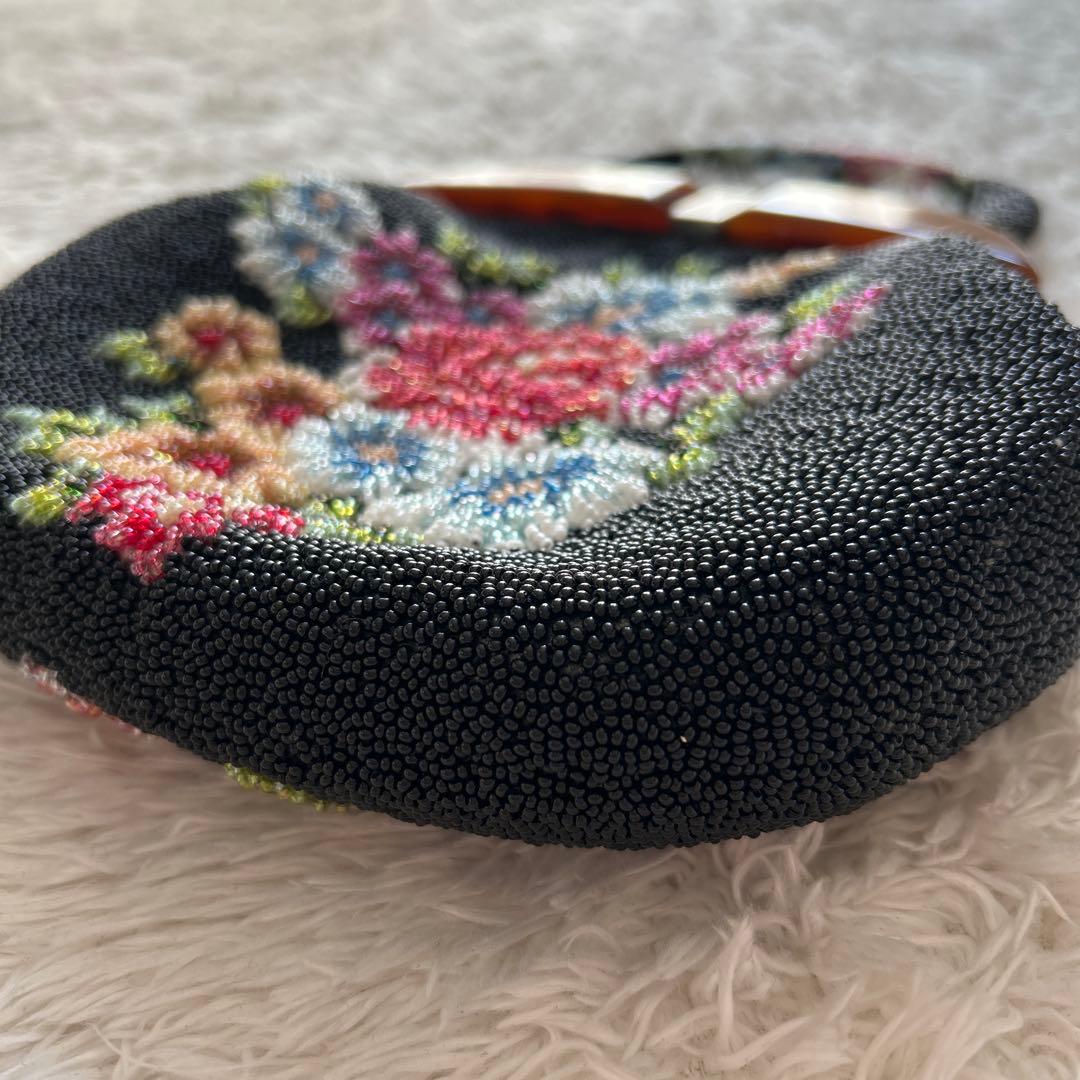花柄　総ビーズ刺繍 和装用バッグ　ヴィンテージ