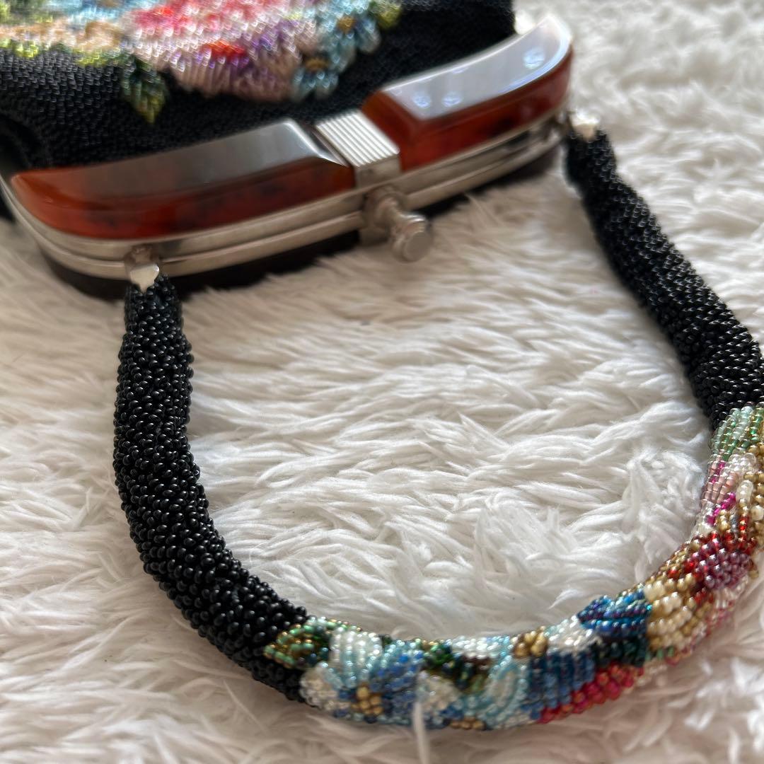 花柄　総ビーズ刺繍 和装用バッグ　ヴィンテージ