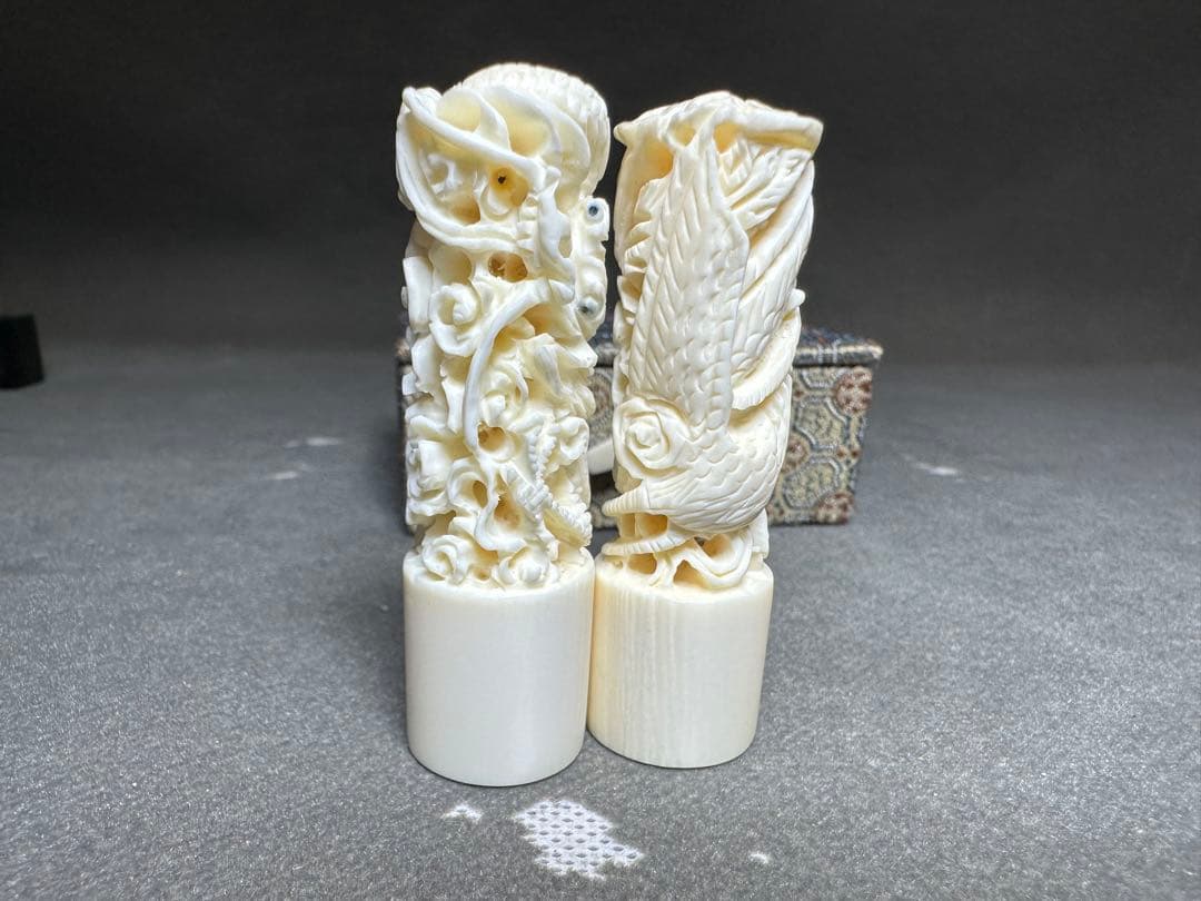 極上 印鑑 印材 置物 古美術品 細密細工 骨董 アンティーク 彫刻 工芸品