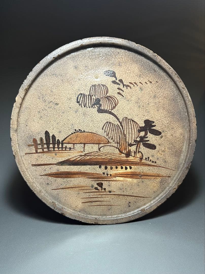 瀬戸　行燈皿　油皿　絵瀬戸　検索:灯火器　江戸時代後期