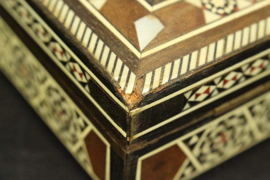 高幾何学模様 象嵌 箱(ZE365)