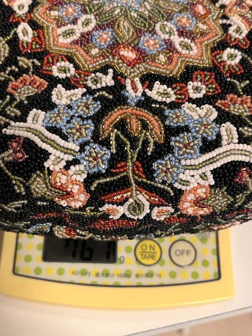 美品　総ビーズバッグ　昭和レトロ　和装　がま口