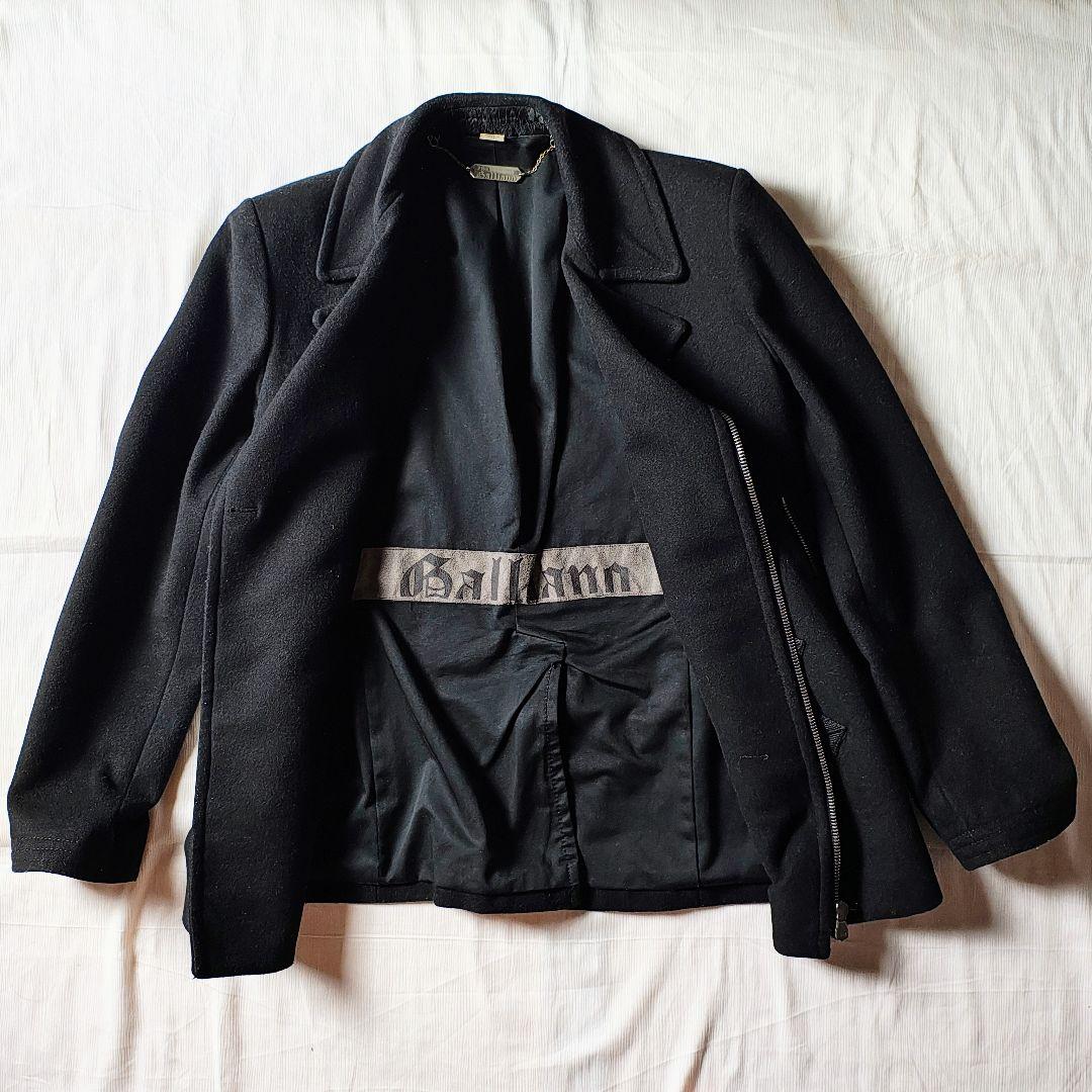 ジョンガリアーノ ウールライダースジャケット カシミア混 44