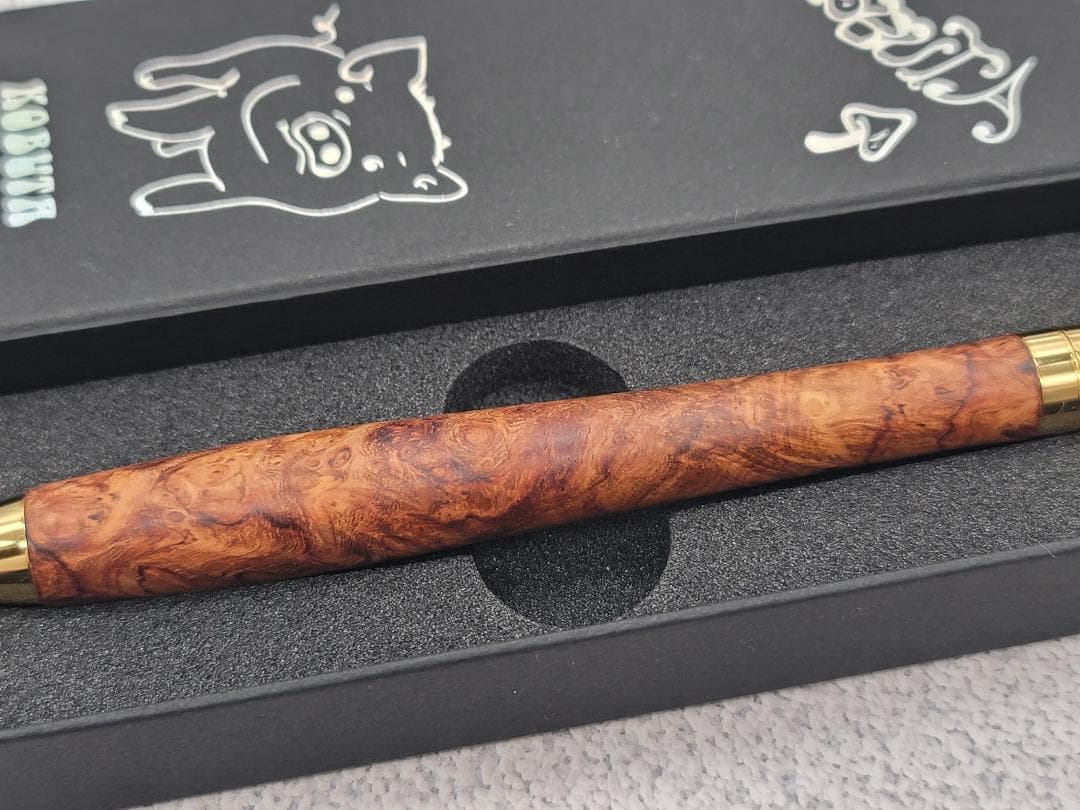 新品　こぶた工房　ローズウッド瘤　極上杢　金金具　シャープペンシル0.5