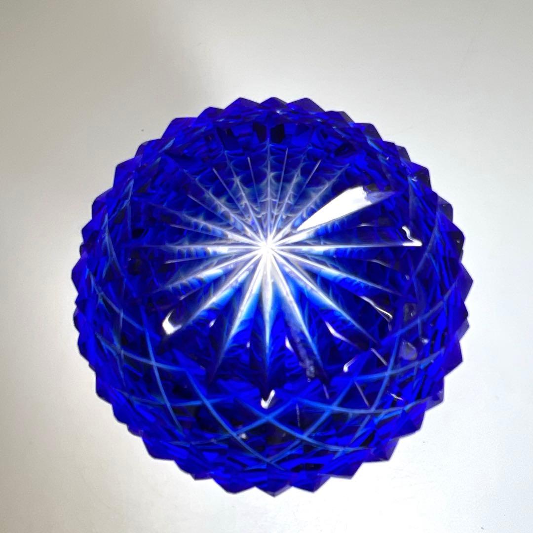 島津磯斉 薩摩切子色被ガラス鶴首花入 共箱 高さ15㎝ 東Y7-0717⭐︎1F