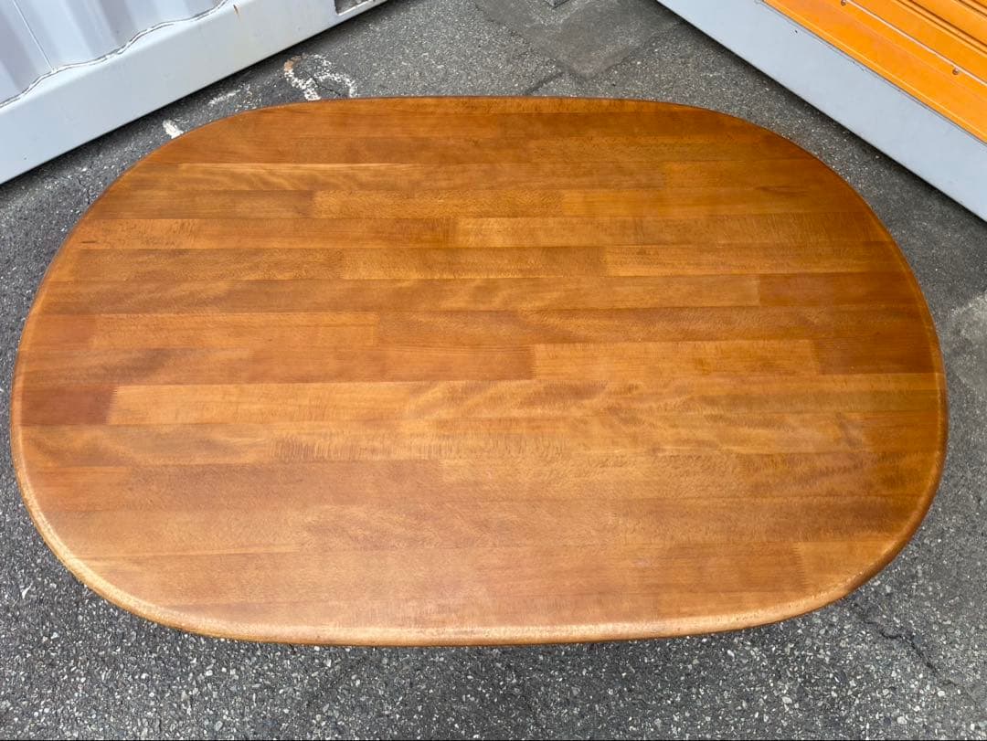 カリモク家具　ブラウン 木製 楕円形 ダイニングテーブル