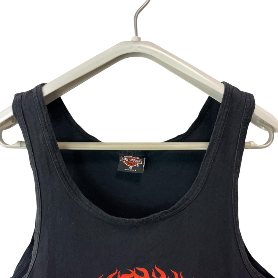 90s USA製 ハーレーダビッドソン イーグル 炎 両面 タンクトップ XL