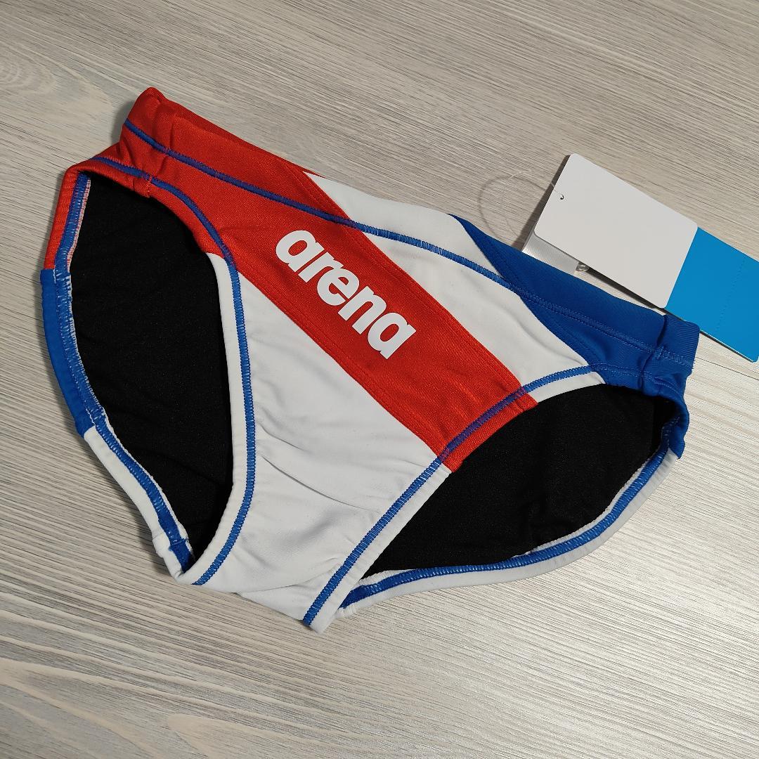 Mサイズ メンズ 競泳水着 アリーナ 競パン 白×レッド×ブルー - メルカリ
