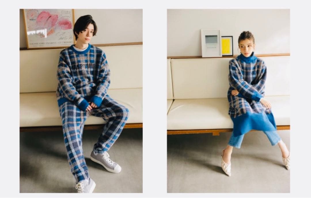 美品Naptime ナップタイム Nissy 西島隆弘 ニットパンツチェック