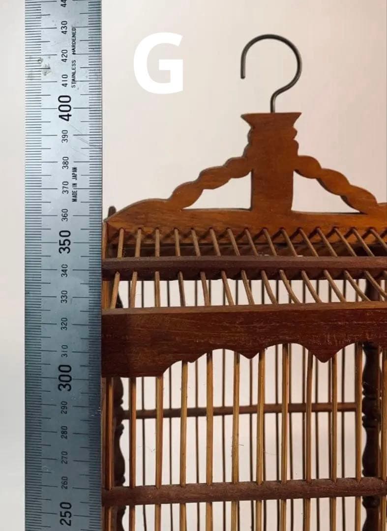 最終値下げ】 レア 木と竹の鳥かご アンティーク風バードゲージ