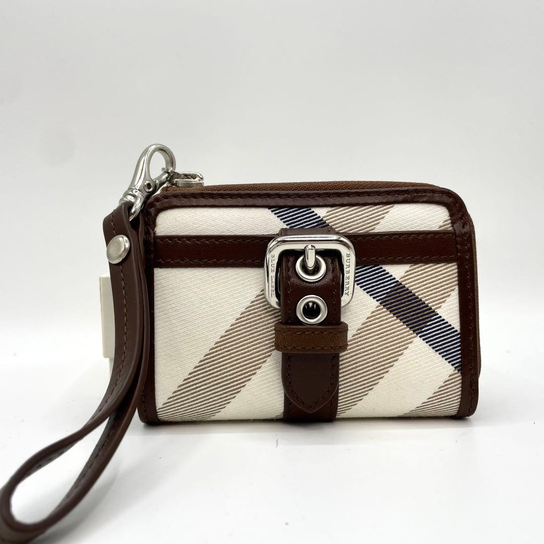 未使用保管　バーバリー　ケース　財布　ラウンドファスナー　ノバチェック