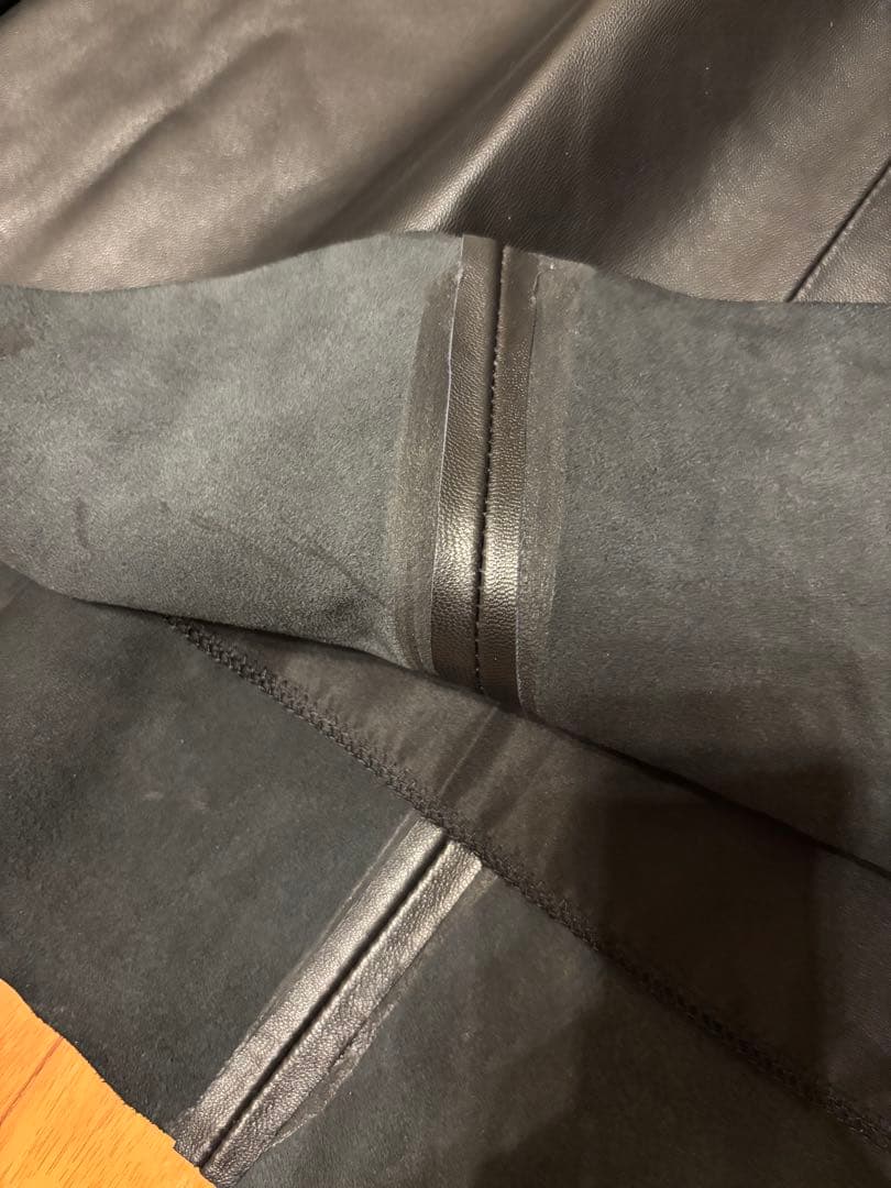 本革　ラム　レザースカート　黒　ブラック　L 未使用