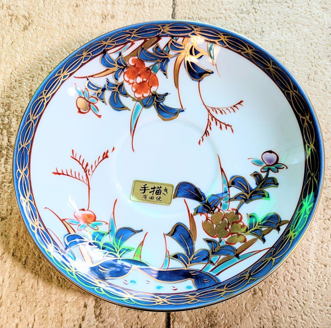 ❤️有田焼 華山萬右衛門の古伊万里珈琲カップ&皿 セット1客木箱入り❤️1889