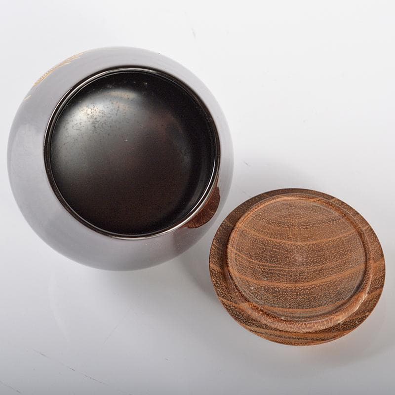 茶道具　山中塗　筑城筑良造　螺鈿装飾　虫絵　茄子茶器　共箱　V　R6405