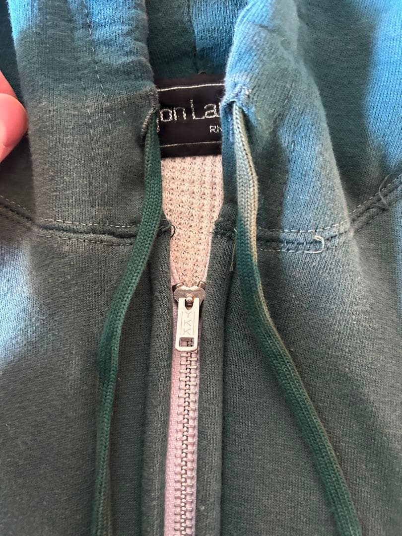 80s サーマル ダブルフェイス ジップパーカー ルーマニア製　フェード