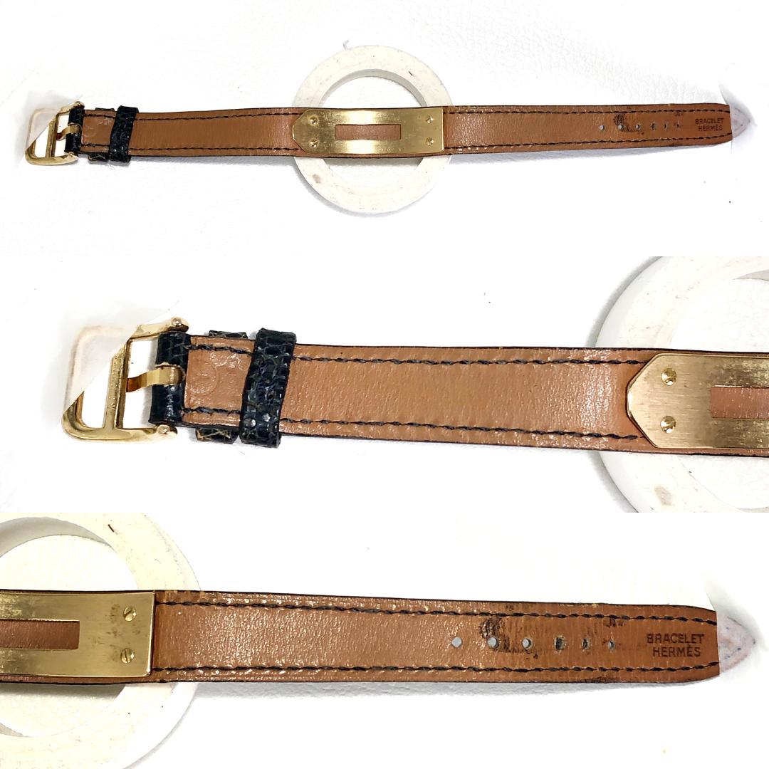 エルメス／ケリー用 替えベルト パイソンレザー ブラック／純正尾錠 GP