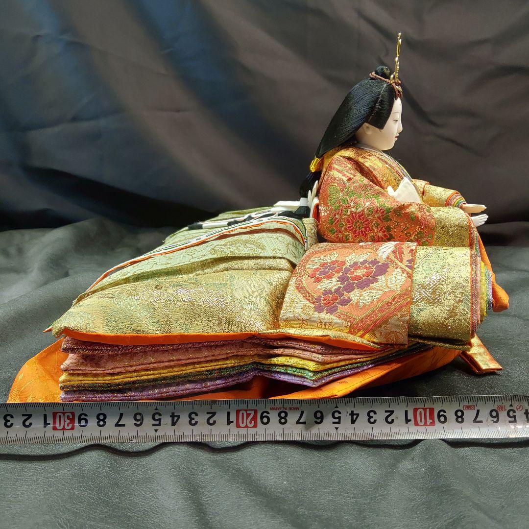 雛人形 京雛新王 平安 光寛作 特上七番 本帯地 正絹着物 未使用品