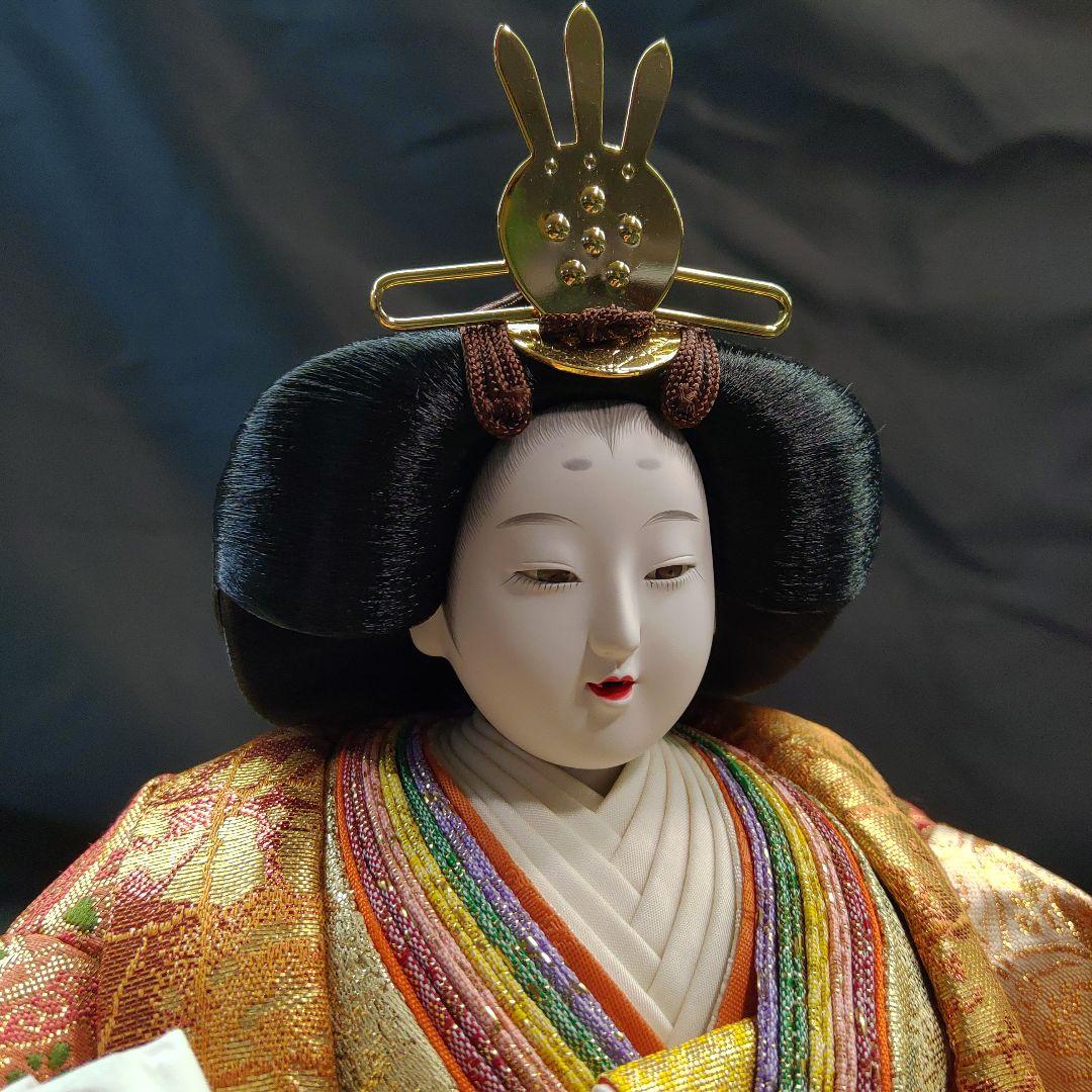 雛人形 京雛新王 平安 光寛作 特上七番 本帯地 正絹着物 未使用品