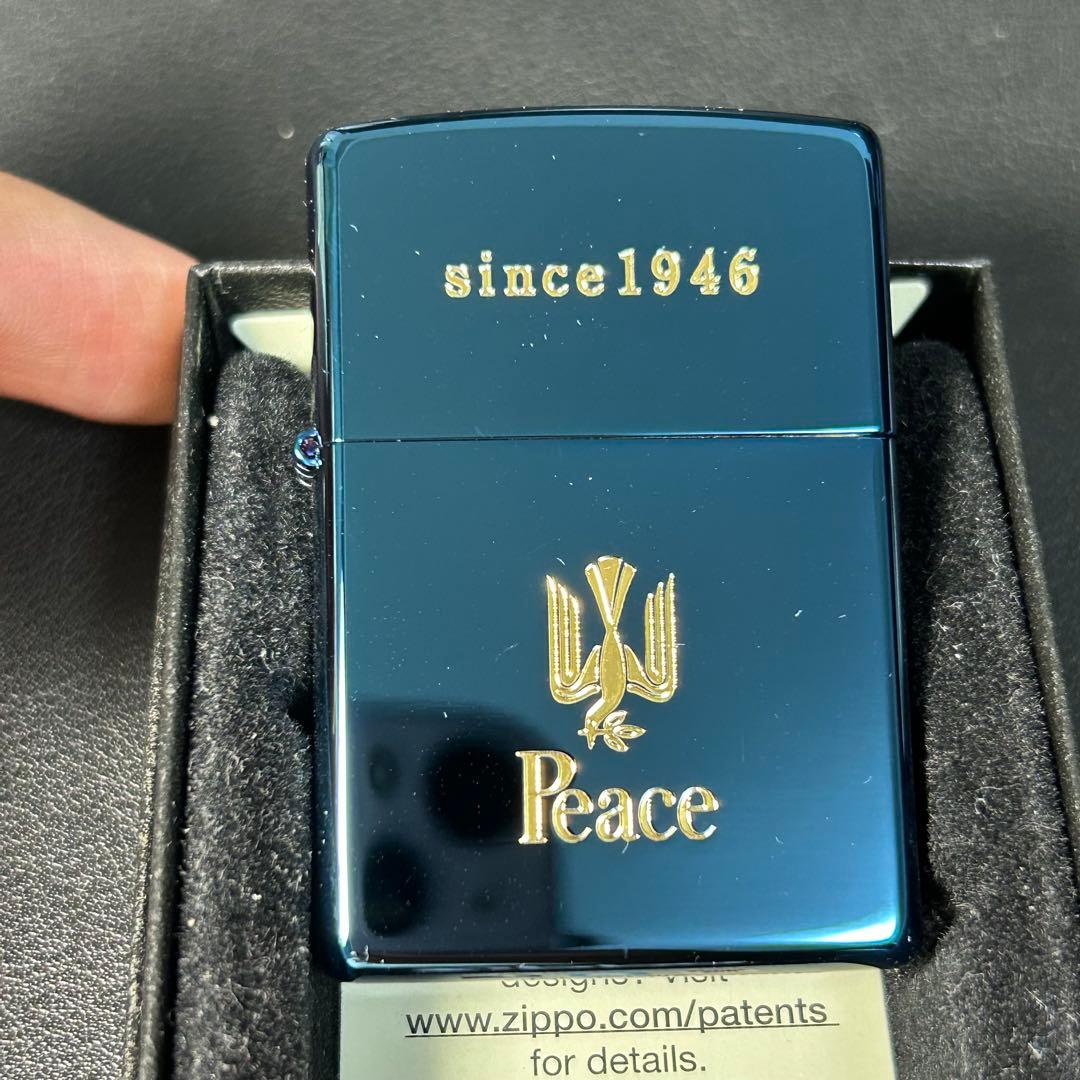 ジッポー　ピース　ブルーチタン