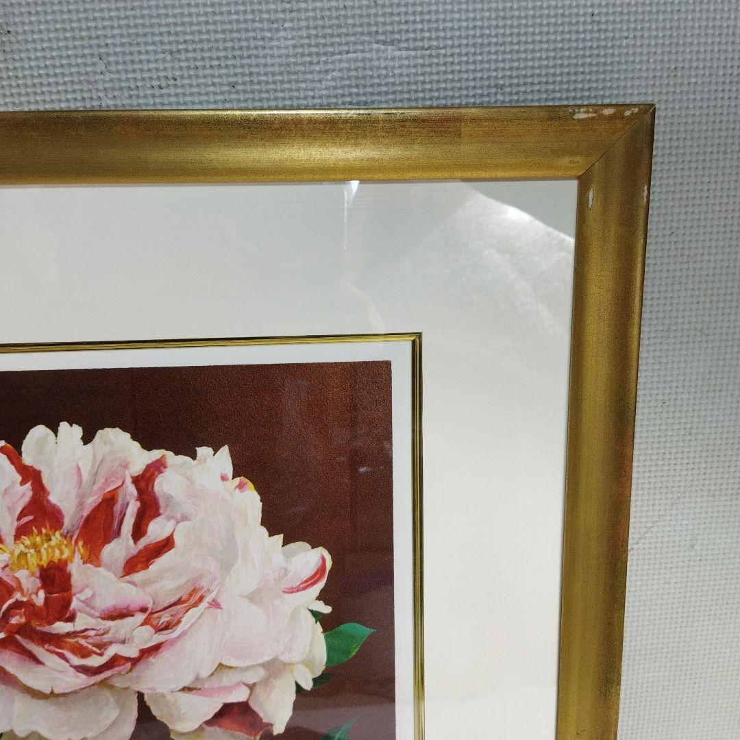 藤田吉香　絵画 　リトグラフ　牡丹 　フレーム付き